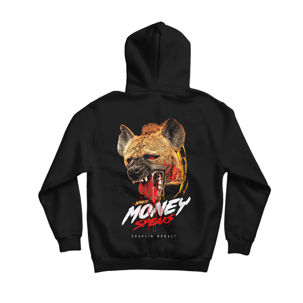 SUDADERA MONEY SPEAKS NEGRA